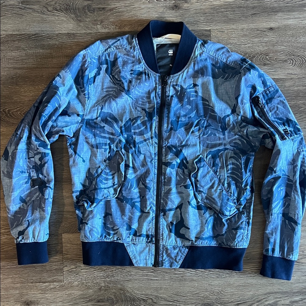 G-Star Blue Patterned Bomber Jacket - image 1